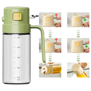 Spruzzatore e Dispenser di <span class=keywords><strong>Olio</strong></span> 2 in 1 da 500 ml, Bottiglia Spray in Vetro Borosilicato <span class=keywords><strong>per</strong></span> <span class=keywords><strong>Olio</strong></span> <span class=keywords><strong>d</strong></span>'<span class=keywords><strong>Oliva</strong></span>, Utilizzo con Una Sola Mano, <span class=keywords><strong>per</strong></span> Cucina e Insalata - Product Image 1