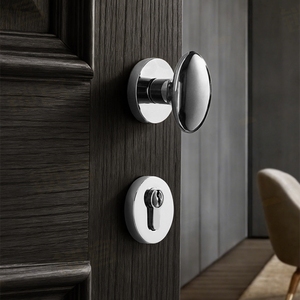 Manija de Puerta Interior con Perilla de Latón Macizo, Estilo Francés de Lujo, Cerradura de Privacidad, Cerradura de <span class=keywords><strong>Pasaje</strong></span>, Cerradura Ficticia, para Puerta de Dormitorio - Product Image 5