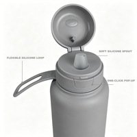 Gobelet isotherme réutilisable au design modulaire esthétique, avec bec verseur en silicone doux au toucher, couleurs bonbon, 500 ml et 1000 ml