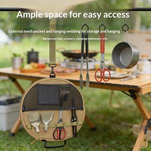 Sac de rangement pour ustensiles de cuisson, multifonctionnel et épaissi, pour grandes plaques de <span class=keywords><strong>barbecue</strong></span> rondes, poêles en <span class=keywords><strong>fonte</strong></span> et poêles à frire, sac de transport de table - Product Image 1