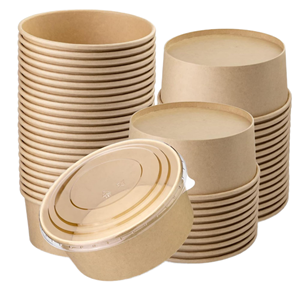 16oz 26oz 32oz Disposable Kraft Paper Soup Bowl Microwavable Round Takeout <b>Food</b> <b>Container</b> with Lid - Product Image 1