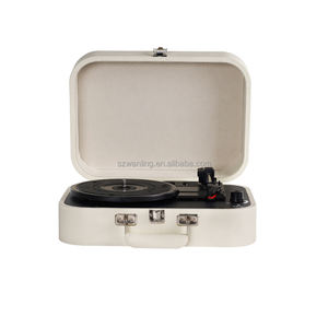 Valise USB SD portable personnalisée Tourne-disque <span class=keywords><strong>vinyle</strong></span> avec haut-parleurs intégrés Tourne-disque bleu à 3 vitesses - Product Image 1