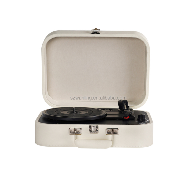 Customized Portable USB SD Suitcase Vinyl Record Player With Built in Speakers 3 Speed Blue Tooth Record Player