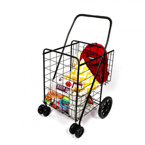 340L Heavy Duty Wire Basket Shopping <b>Trolley</b> Supermarket Large Capacity Silent Swivel Caster Grocery Retail Use Set Kit Pro - Product Image 2