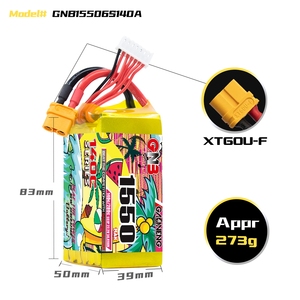 Batería LiPo GAONENG GNB 1550MAH 22.2V 6S 140C XT60 de Alto Rendimiento para RC, Hobby, Carreras FPV y Quads - Product Image 2