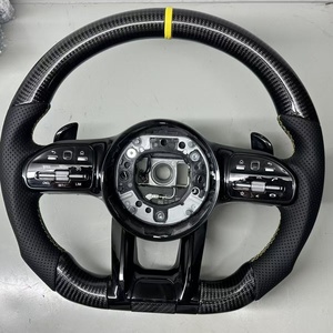 W117พวงมาลัยรถหนังคาร์บอนไฟเบอร์สำหรับ <span class=keywords><strong>Mercedes</strong></span> Benz, W211 W218 W222 W212 C63 W176 CLS W204 W205 GLE 2024 W447 W213 CLA <span class=keywords><strong>AMG</strong></span> - Product Image 1