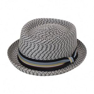 Hot Selling Mix Color Paper <b>Straw</b> Sun <b>Hat</b> Pork Pie Crown <b>Summer</b> Fedora <b>Hat</b> - Product Image 5