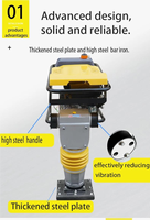 Pilon vibrant à moteur thermique pour la construction, homologué CE EPA, pour le compactage du sol en travaux d'ingénierie