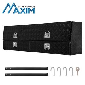 Boîte à outils en aluminium noir mat avec double tiroir et vérins à gaz pour camionnettes - Disponible <span class=keywords><strong>de</strong></span> 48 à 96 pouces - Product Image 2