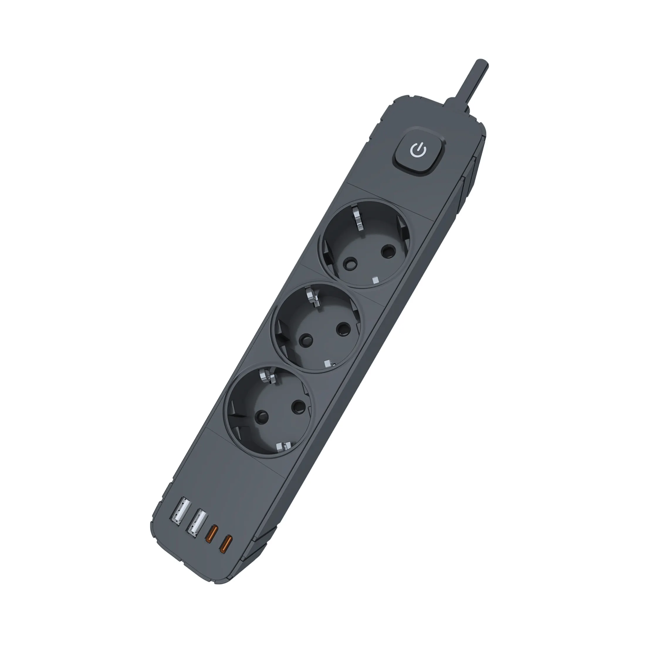 Nhà máy OEM 3AC Ổ cắm điện dải USB với 2 USB Một cổng và 2 Loại C Cổng cho Eu Hàn Quốc Đức thị trường mở rộng chì