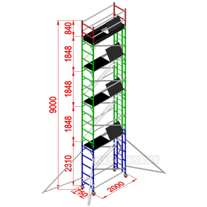 Ngoài trời nhôm di động giàn giáo xây dựng cầu Thang giàn giáo để bán - Product Image 1