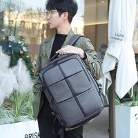Sac à dos pour ordinateur portable extensible en tissu 1680D de 17,6 pouces avec port de charge USB pour les voyages d'affaires, les trajets domicile-travail, le travail de bureau, sac à dos de jour