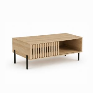 Table basse carrée moderne avec finition en marbre blanc et 4 tiroirs à fermeture douce - Product Image 2