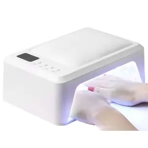 Lámpara de uñas de doble mano T8 de 72W con almohada de reposabrazos de mano secador de manicura LED UV de gran espacio de secado de esmalte de Gel profesional para salones