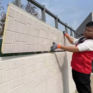 Pannello Sandwich in Acciaio Zincato PU 16/20mm con Motivo a Mattoni Intagliati <span class=keywords><strong>per</strong></span> Rivestimento Esterno in Edilizia - Product Image 1