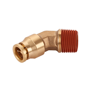 Boeray DOT Conector de latón macho NPT de 45 grados, superficie lisa, construcción forjada, 300 PSI, -65~+200, para camión - Product Image 1