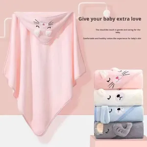 <span class=keywords><strong>Serviette</strong></span> de <span class=keywords><strong>bain</strong></span> pour bébé, en velours corail doux, avec visage d'animal de dessin animé, pour nourrissons et tout-petits, cape à capuche absorbante - Product Image 2