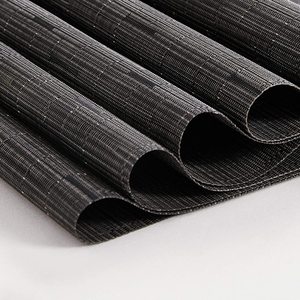 Set di Tovagliette e <span class=keywords><strong>Runner</strong></span> da Tavola Rettangolari in PVC e Iuta, Isolanti Termici, Neri, Vendita all'Ingrosso - Product Image 2