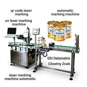 Machine de marquage laser Mopa à production continue avec inspection visuelle automatique pour le marquage permanent de codes QR uniques sur les canettes - Product Image 1