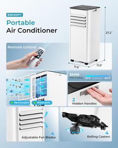 Climatiseurs portables EUHOMY 10 000 <span class=keywords><strong>BTU</strong></span>, climatiseur intelligent avec télécommande, déshumidificateur, ventilateur - Product Image 4