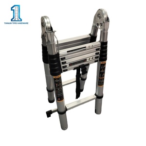 Scala Telescopica Pieghevole in Alluminio Moderna con 5 Gradini <span class=keywords><strong>e</strong></span> Capacità di Carico di 150kg per Uso in Appartamento, Design Minimalista - Product Image 2