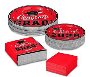 Nuevo Juego de Vajilla para Fiesta de Graduación al Aire Libre con Platos y Servilletas, 24 Piezas, Tamaño Pequeño, Artículos para Fiesta de Graduación 2026 - Product Image 5