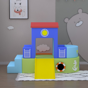 Trung tâm hoạt động trẻ mới biết đi với cầu trượt cho trẻ sơ sinh, các bộ phận leo trèo mềm mại và tính năng chơi xe buýt cho các khu vực trong nhà an toàn - Product Image 2