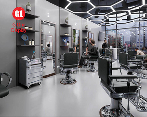 การออกแบบตกแต่งภายในร้านตัดผมสุดหรู |   เฟอร์นิเจอร์ตกแต่งร้านเสริมสวยชายแบบกำหนดเอง & สถานีตัดผมไม้เนื้อแข็ง Dero - Product Image 3