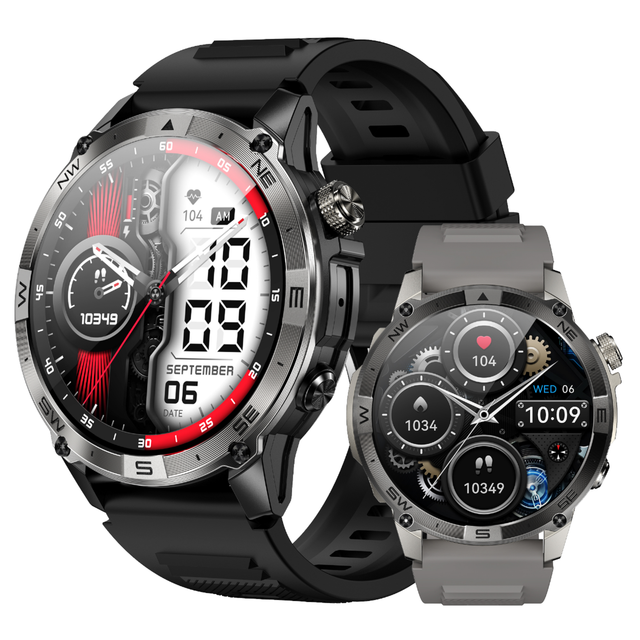 HK08 GPS Smartwatch for Men Amoled Screen Rugged Outdoor Sport Fitness Waterproof Location Alarm Clock Sleep Tracker Silicone
