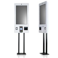 Layar Sentuh Multitouch 10 Titik 32 Inci All-in-One Bersertifikasi ISO9001 Kios Indoor Berdiri di Lantai SDK Pengenal Wajah Kode QR