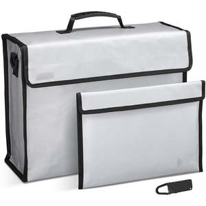 مقلمة الحرائق والماء من السيليكون لحفظ الملفات والنقود على شكل مجلد حقيبة المستندات بقفل للتخزين الآمن - Product Image 1