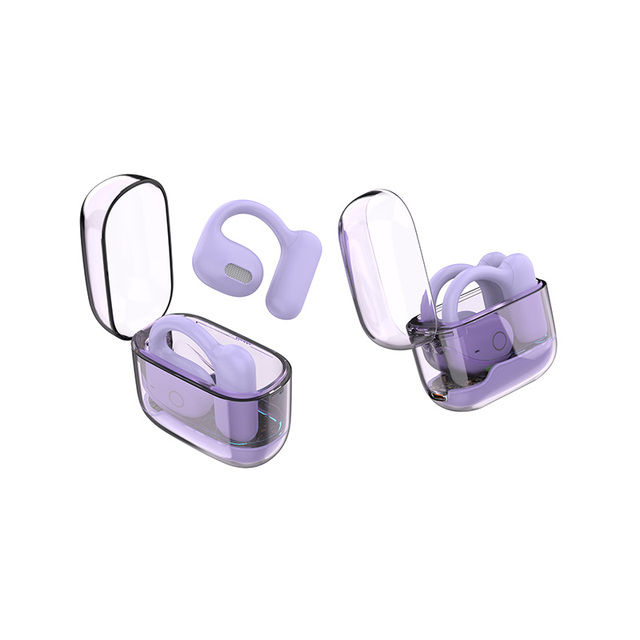 New Trend Open Wireless Stereo Earclip with Transparent case Bt 5.3 Bone Conduction Earbuds