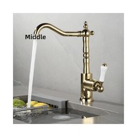 Mitigeur de lavabo vintage en laiton GEASAM à montage sur comptoir, monocommande, cartouche céramique, eau chaude et froide, pour distributeur