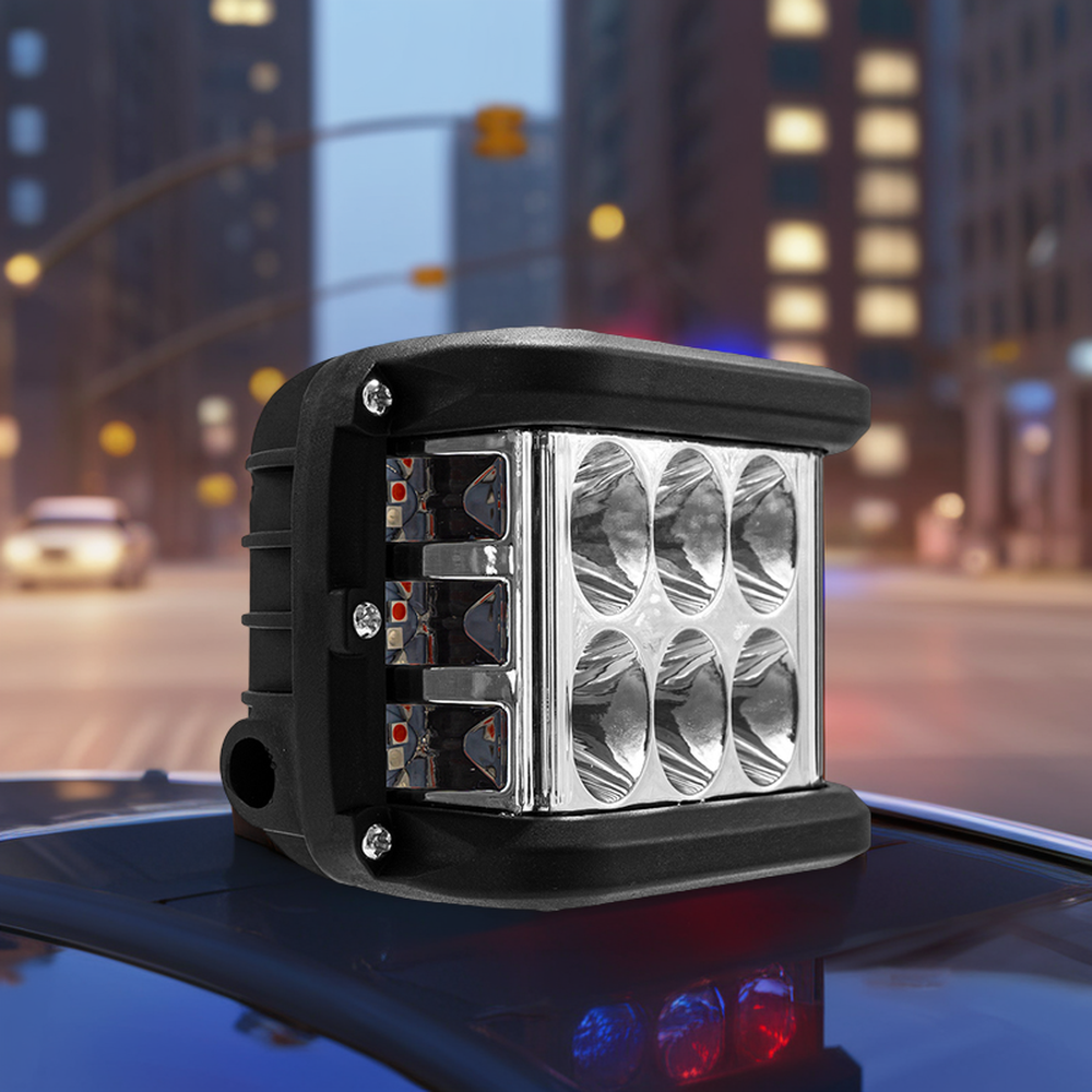 New Design UGV4 Super Waterproof Dual Color 4-Inch LED Work Light Bar 18W Flash with Strobe Light for Car and Truck Models