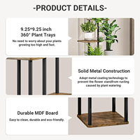 Étagère à fleurs en métal MDF à 5 niveaux personnalisée pour plusieurs plantes, porte-plantes d'angle haut, support pour plantes