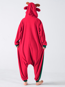 Pijama Kigurumi para Adultos Unisex <span class=keywords><strong>de</strong></span> Felpa <span class=keywords><strong>Polar</strong></span> Grueso y Cálido con Capucha, Ropa <span class=keywords><strong>de</strong></span> Dormir Estampada al <span class=keywords><strong>Por</strong></span> <span class=keywords><strong>Mayor</strong></span> para Navidad - Product Image 2