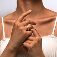 Bague en acier inoxydable avec zircone en forme de cœur, couleur or, style simple, pour femme, à porter au quotidien, cadeau, prix d'usine