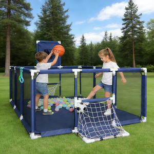 <span class=keywords><strong>Grand</strong></span> <span class=keywords><strong>parc</strong></span> carré en maille portable pour bébé avec barrière de sécurité pliable <span class=keywords><strong>Parc</strong></span> pour enfants - Product Image 3