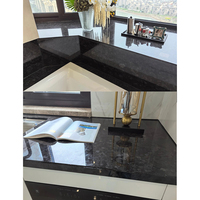 Dalles de granit noir au design moderne, prix d'usine pour comptoirs de cuisine extérieurs et escaliers, provenance Chine