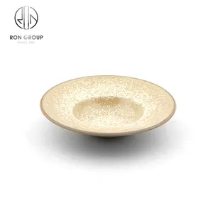Moderne Luxus-Stil Keramik Suppe Soße Teller Hut-Form Hotel Porzellan Nudeln Teller für Restaurant