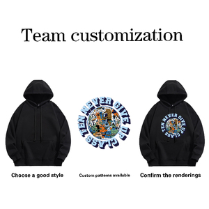 Hochwertiger Pullover 350gsm Übergroßer Hoodie Benutzer definiertes Logo Blank Unisex Schwarz Schwerer Herren Hoodie Hersteller Benutzer definiert - Product Image 4