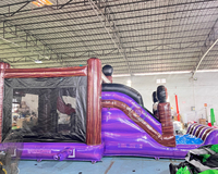Château gonflable à thème citrouille d'Halloween avec toboggan, combo de jeux pour enfants, château sauteur pour festival