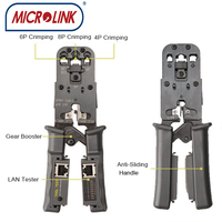 Herramienta de crimpado de trinquete 4P 8P 6P multifuncional rj45 rj12 rj9, alicates de crimpado de red con probador de cable LAN