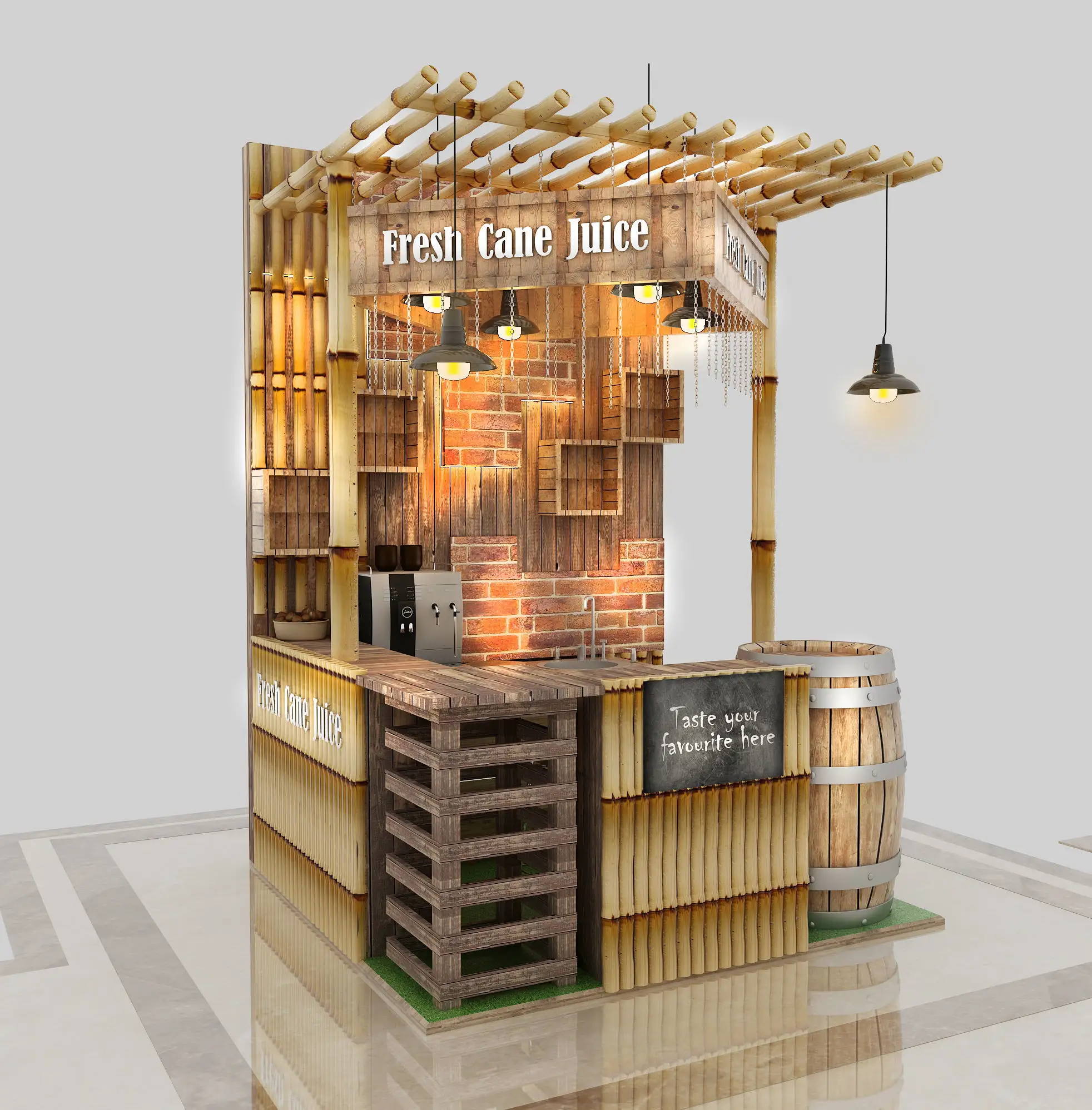 Más hermosa de kisok | Tamaño pequeño de madera maciza | Centro comercial de madera personalizado quiosco de comida