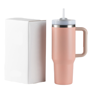 Gobelet isotherme de 40 oz avec poignée et paille, grande tasse de voyage réutilisable en acier inoxydable avec couvercle, compatible avec le porte-gobelet de voiture - Product Image 1