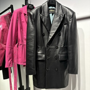 2024 primavera e autunno ufficio <span class=keywords><strong>donna</strong></span> giacca giacca di <span class=keywords><strong>pelle</strong></span> nera giacca di <span class=keywords><strong>pelle</strong></span> per le donne vera <span class=keywords><strong>pelle</strong></span> di montone - Product Image 3