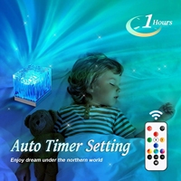 Lampe de table à ondulation de l'eau RVB atmosphère rotative aurores boréales lampe de projection dynamique à LED pour décor de chambre à coucher