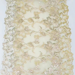 2024 Hot Selling Luxury Gold Stamping <strong>Lace</strong> Trim Flowers <strong>Net</strong> <strong>Lace</strong> for Clothing Dress - Product Image 1