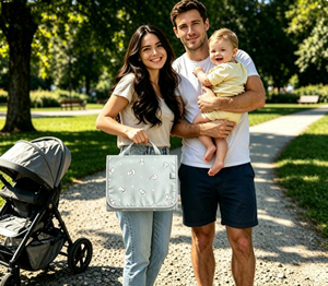 Tapis à langer portable, imperméable, pliable, avec sac pour lingettes, tapis à langer de voyage doux pour bébé, facile à nettoyer, cadeau - Product Image 6