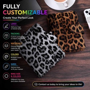 Carnet de budget <span class=keywords><strong>A6</strong></span> en cuir gaufré Leo noir à deux couleurs Hongbo Custom avec inserts amovibles personnalisés disponibles - Product Image 4